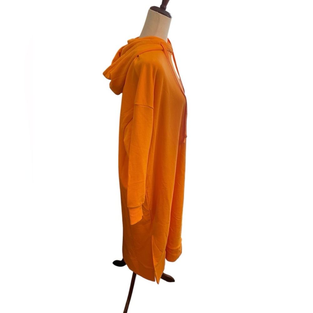 NAP Loungewear Pullover Sweatshirt Hoodie Midi Dress Orange - Picture 4 of 13